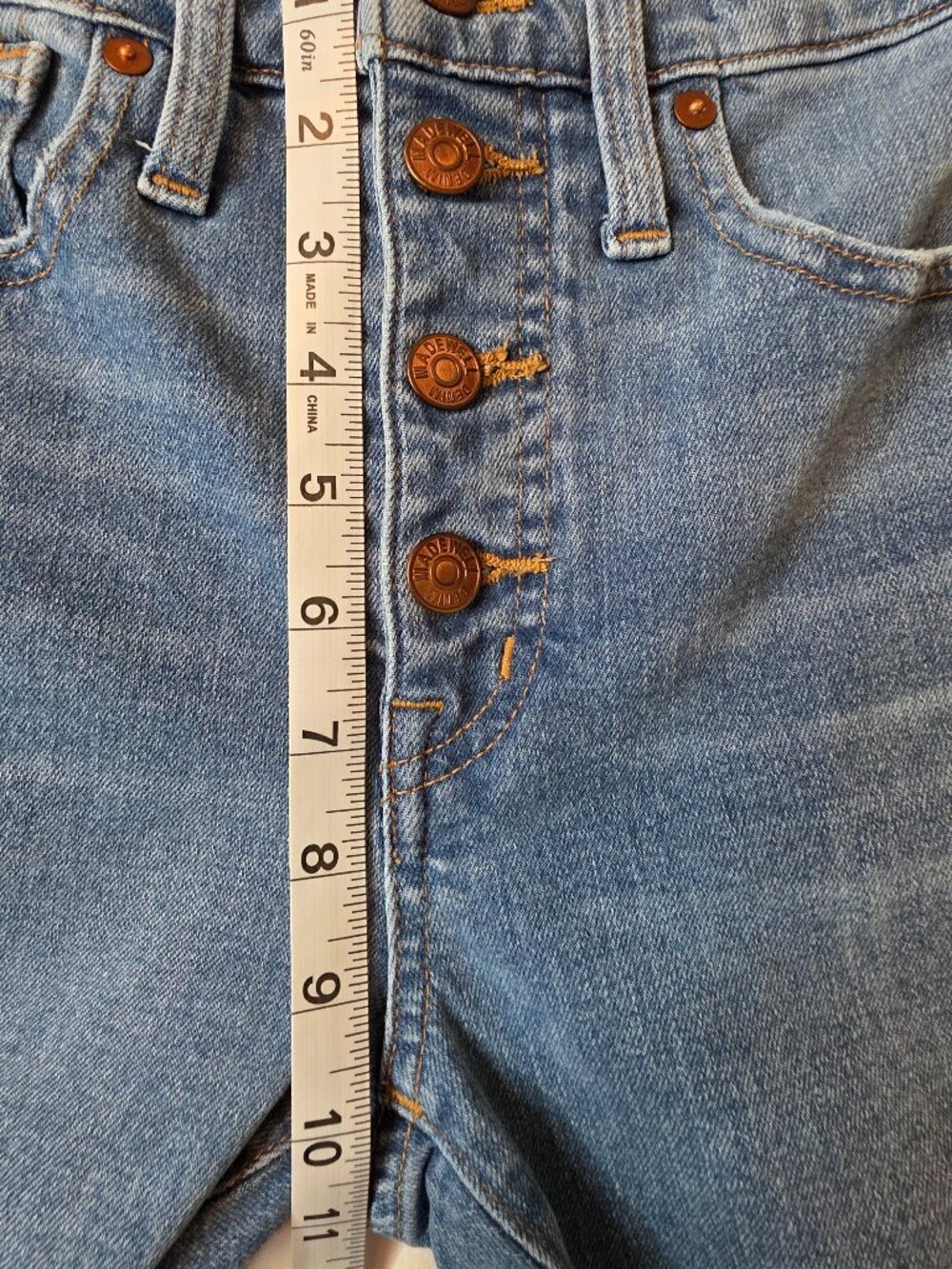 Madewell 10" High Rise Skinny Denim Jeans, Size 26P - Picture 6 of 10